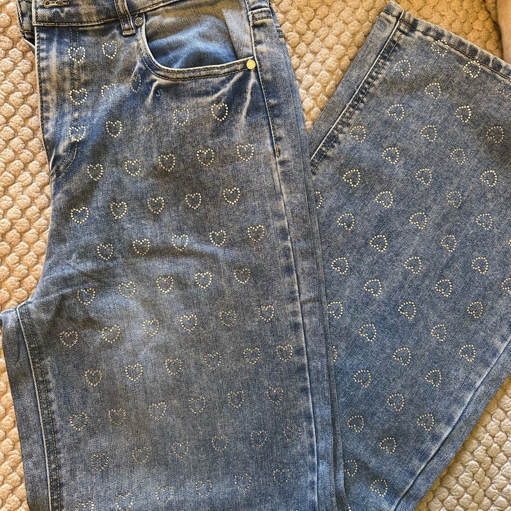 Heart Embellished Blue Jeans || OAT Sz. 8/29